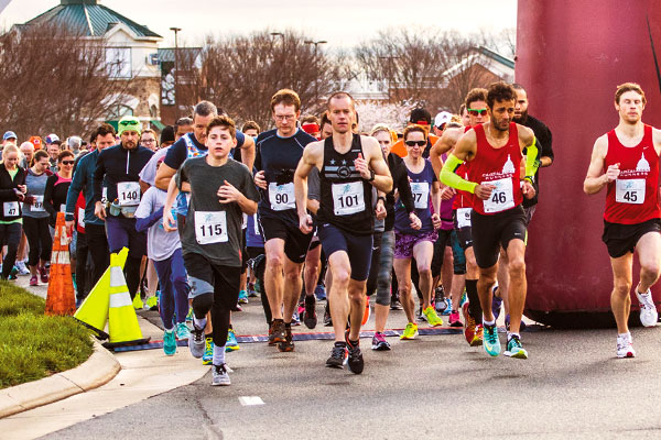 Photo of runners in charity run event.